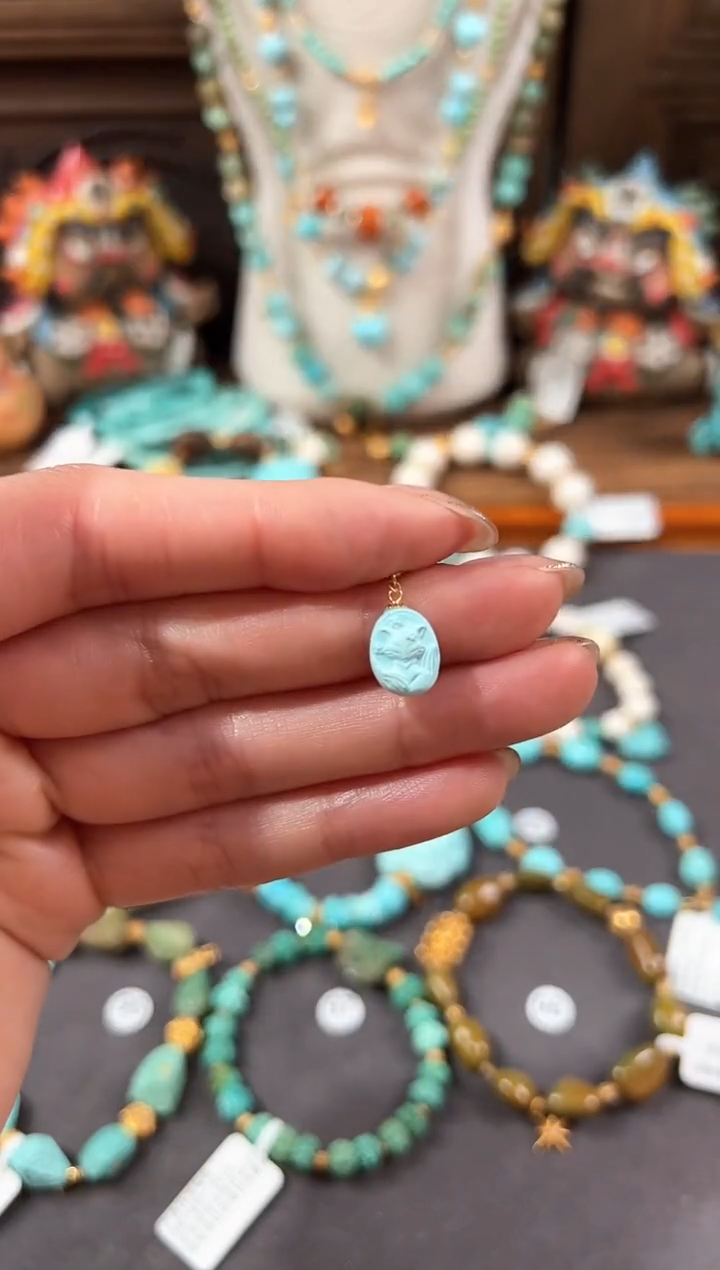 【闪购商品】绿松石提溜18K金镶嵌绿松石提溜