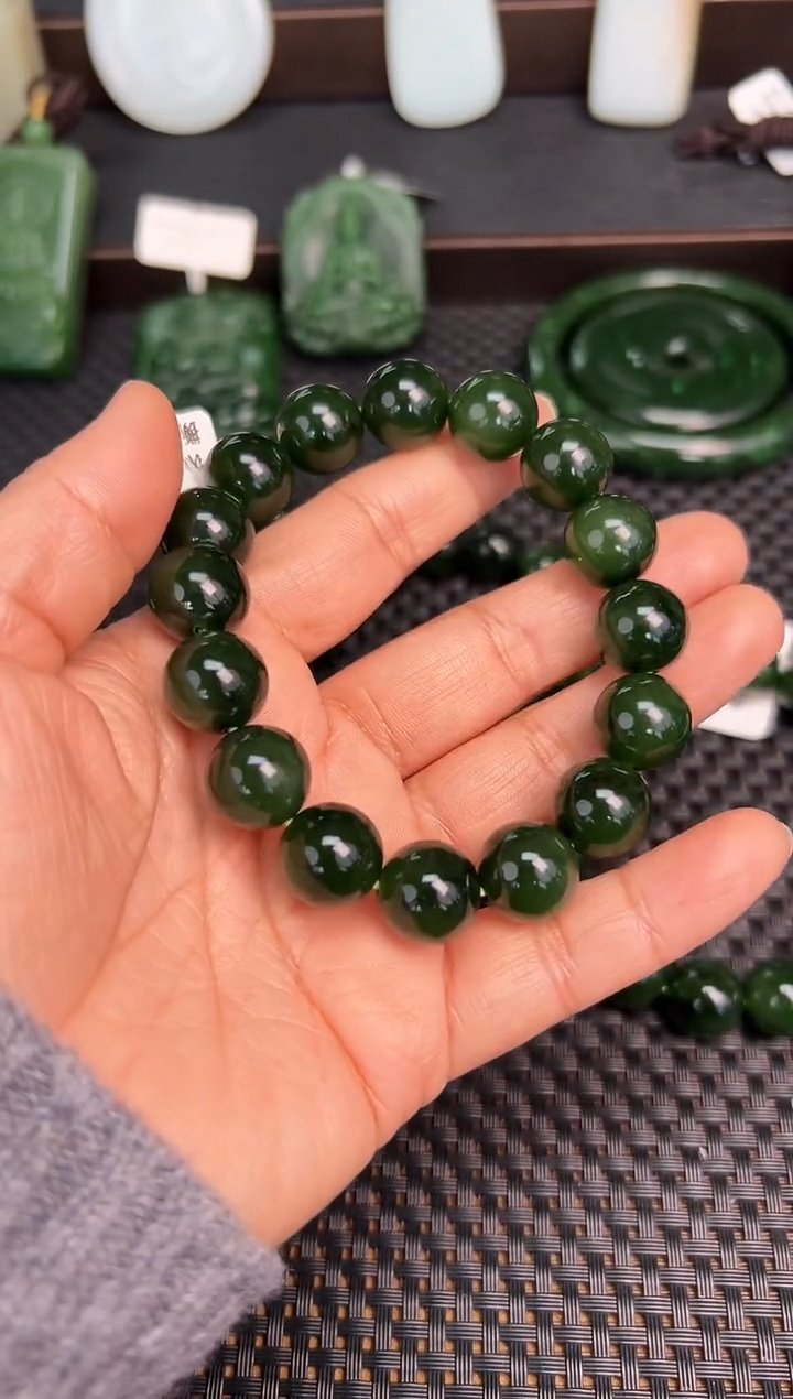 【闪购商品】和田玉手链未镶嵌手串约13毫米多样性拍一发一