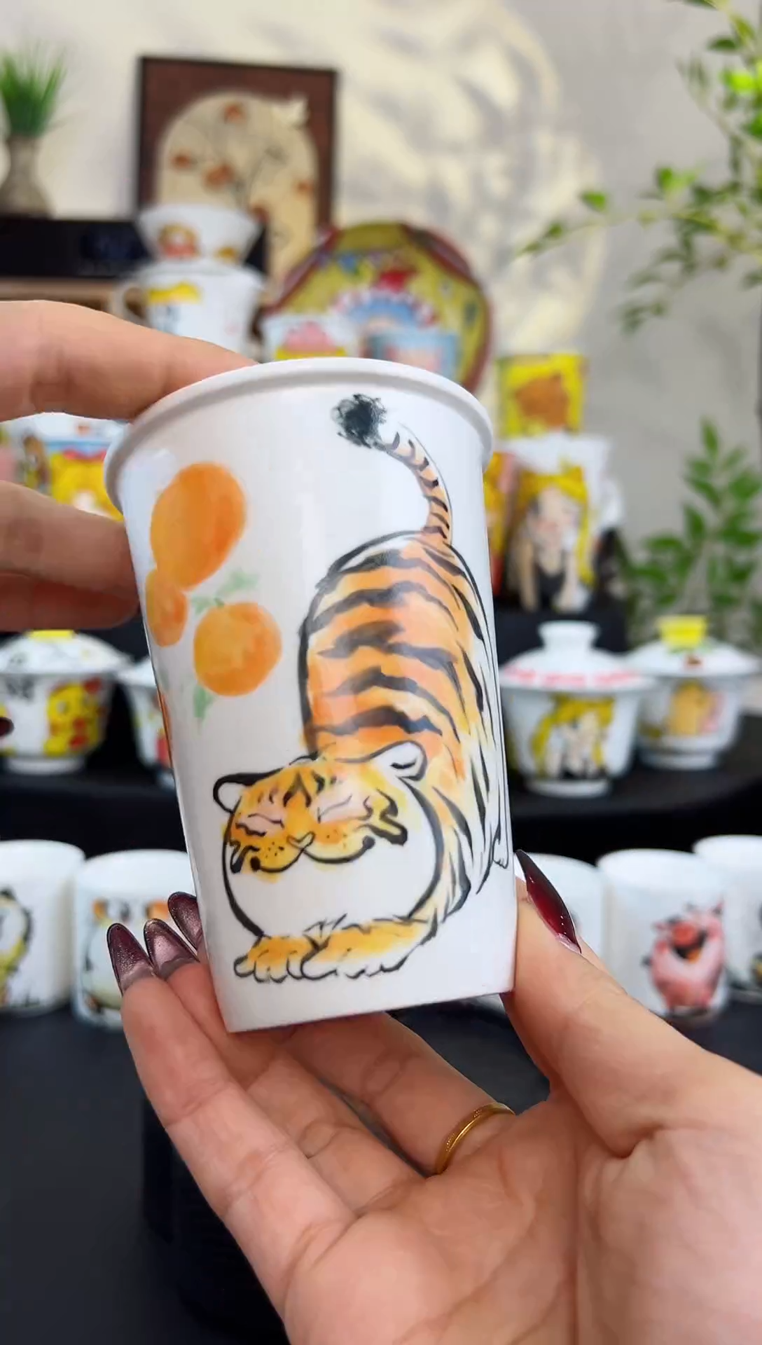 【闪购商品】摆件笙笙漫 手工手绘陶瓷杯杯