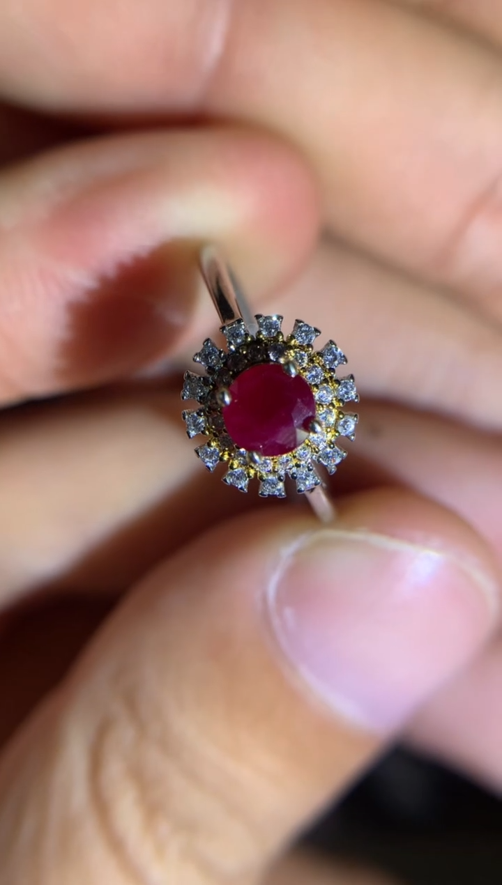 【闪购商品】红宝石戒指银S925镶嵌活口