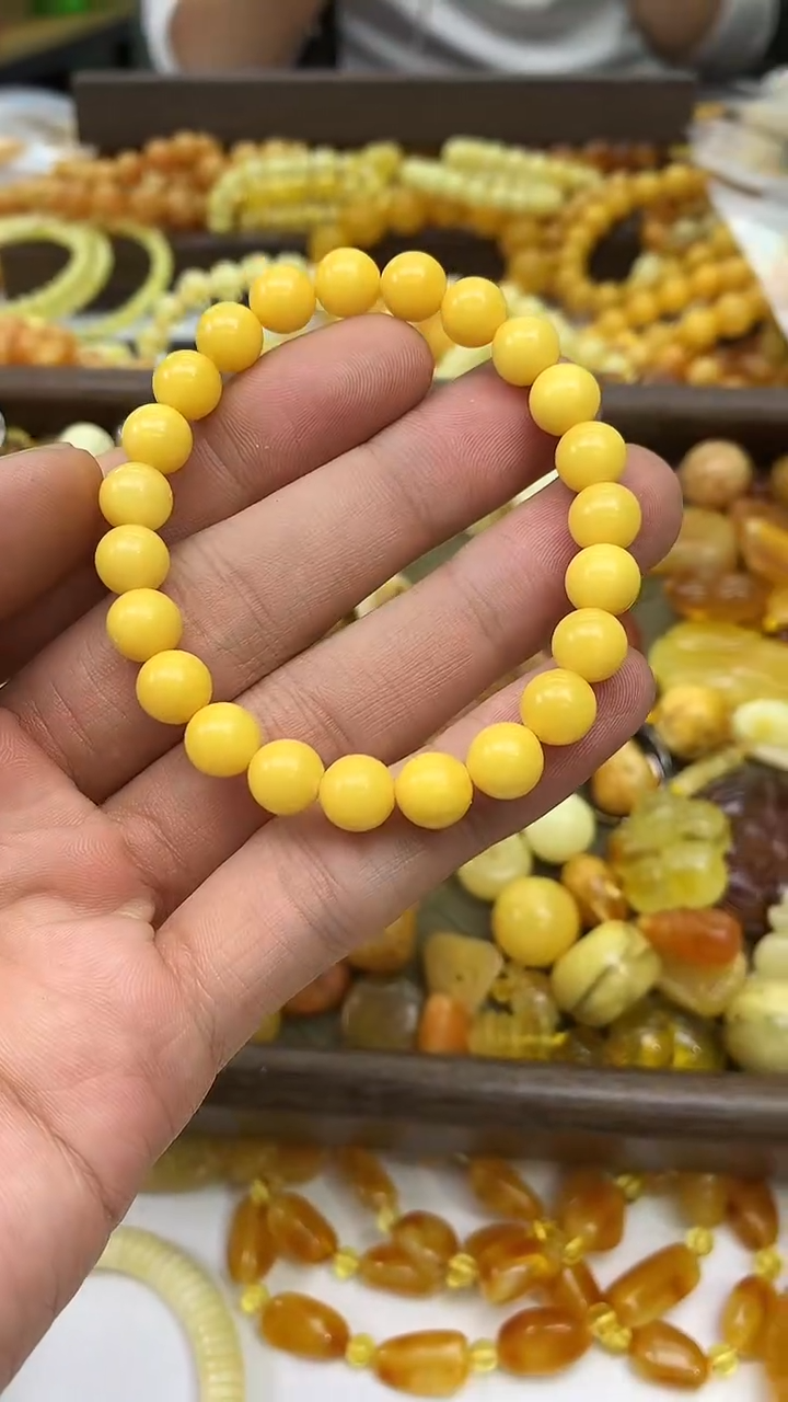 裸石蜜蜡未镶嵌手串卡8