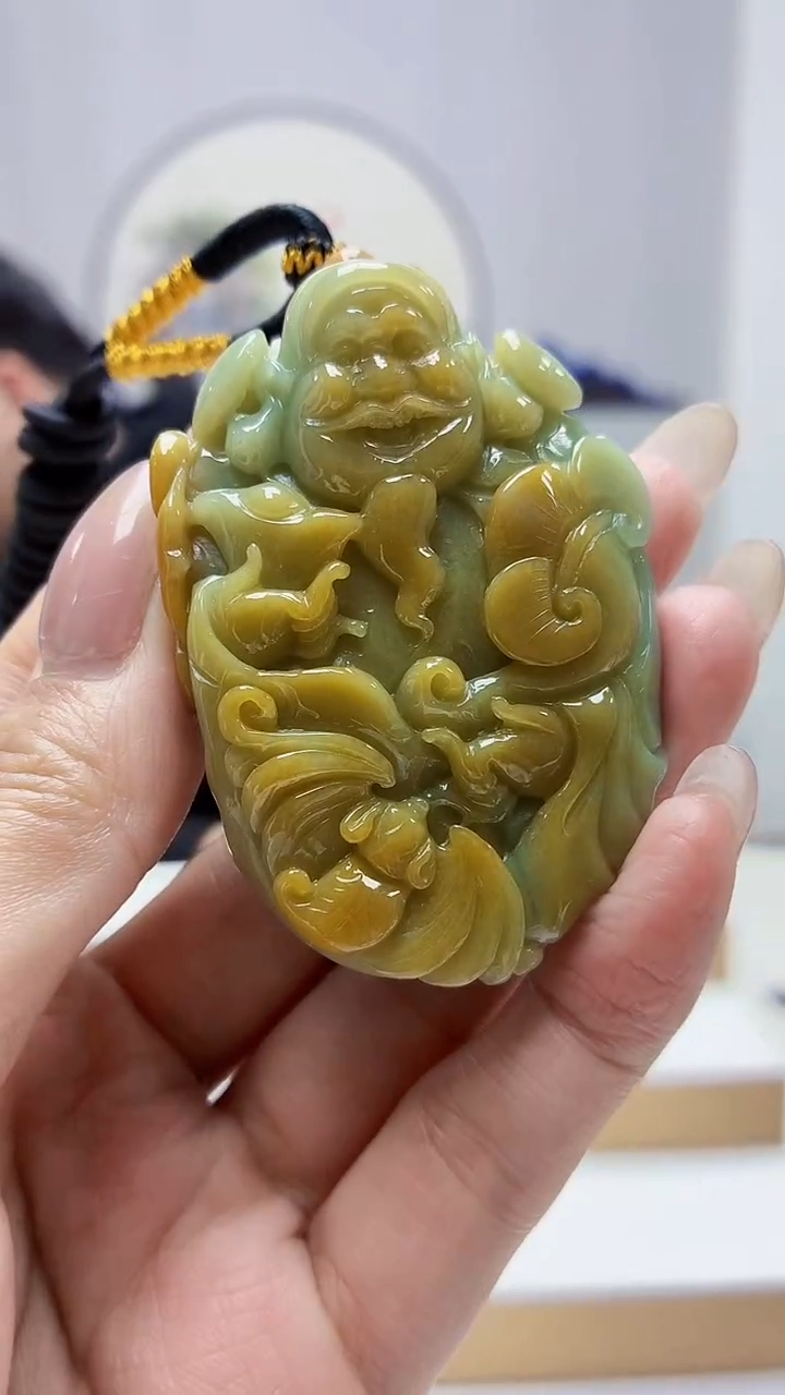 未镶嵌定制翡翠5060MM-毛货挂件45