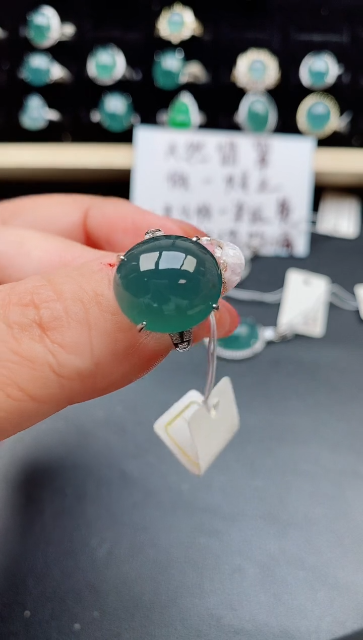 【闪购商品】翡翠戒指银S925镶嵌50800