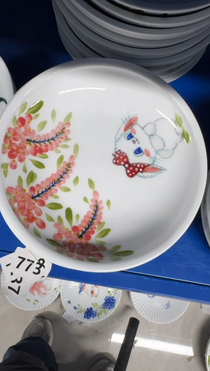 景德镇高温陶瓷食品级手绘釉中彩-大月亮盘