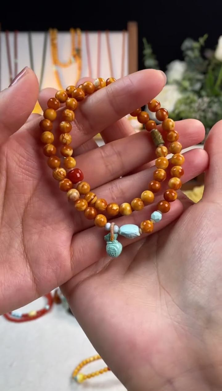 【闪购商品】蜜蜡手链未镶嵌L062双圈