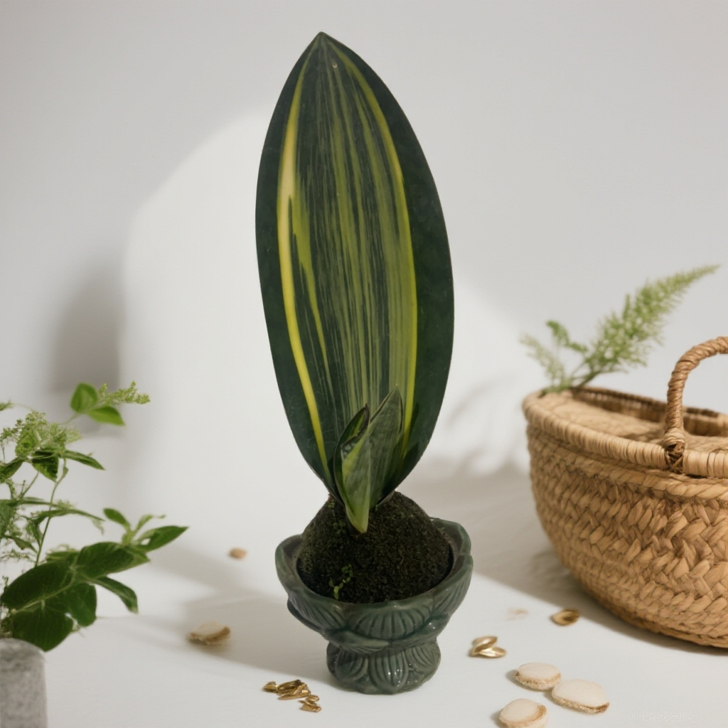 泰品黄金宝镜翡翠宝镜盆栽宝镜虎尾兰虎皮多肉植物花卉净化新房空