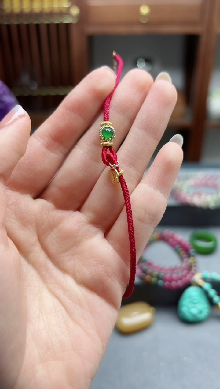 【闪购商品】翡翠手绳18K金镶嵌18k金翡翠手绳 ZX