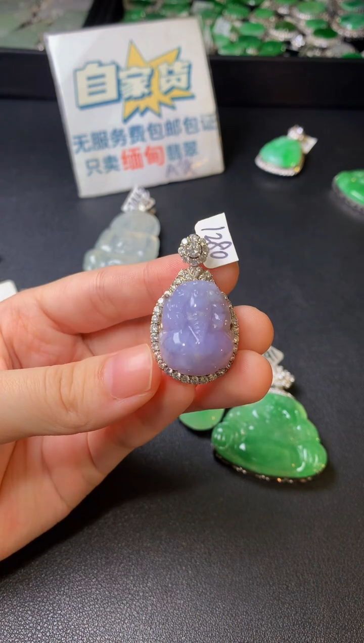 颈饰银S925镶嵌翡翠翡翠