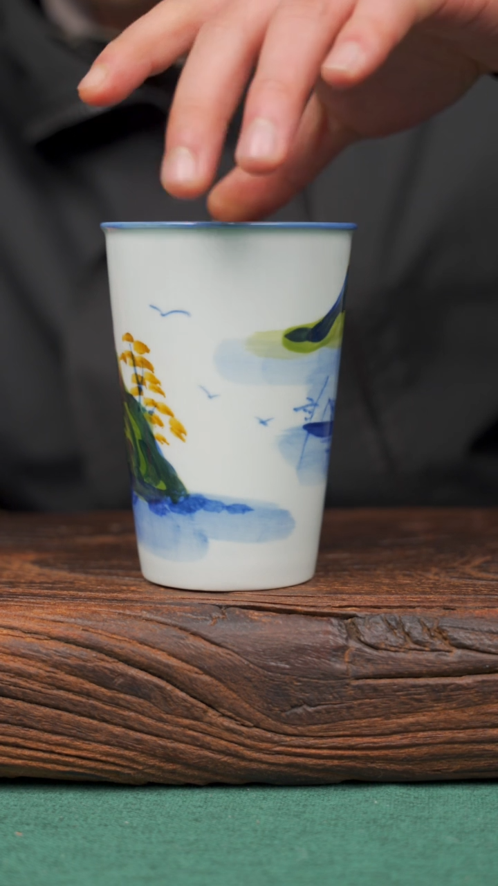 【闪购商品】瓷片104寻一缕瓷香杯釉下手工手绘瓷器