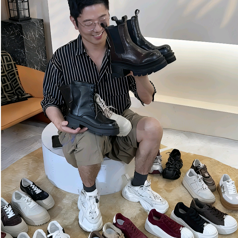 短靴1-【按照编码去拍】中跟套筒女中筒常规款马丁靴经典女鞋时尚