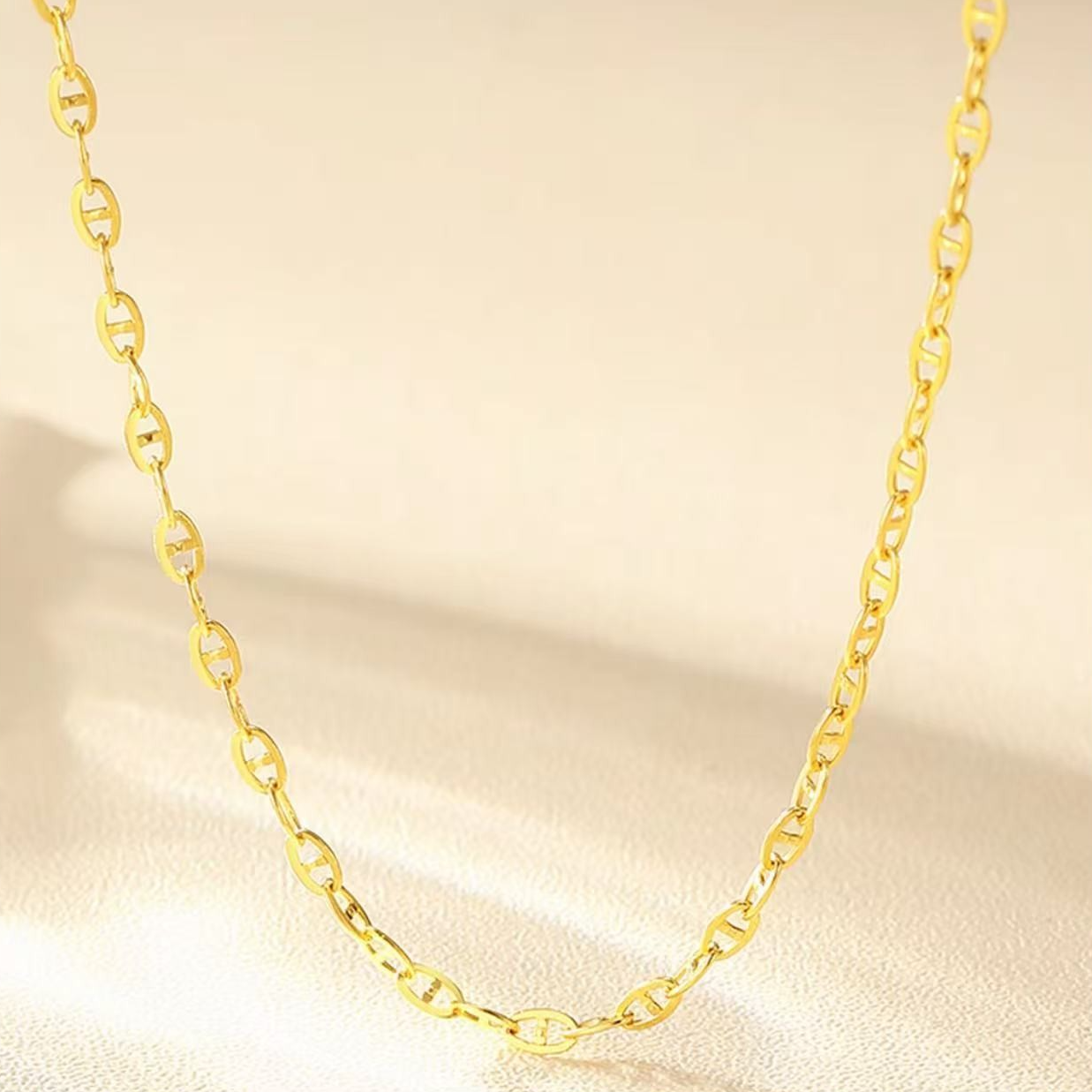 老凤祥足金999黄金日字金项链猪鼻子轻奢气质经典精致时尚投资金