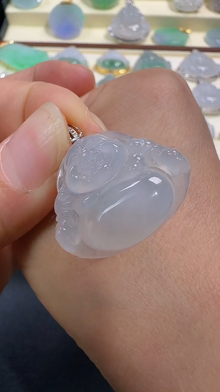 【闪购商品】翡翠颈饰18K金镶嵌翡翠佛公