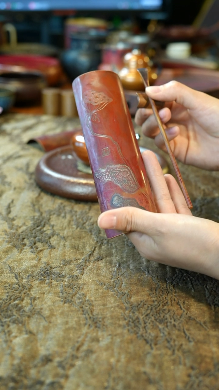 融银茶则三件套铜