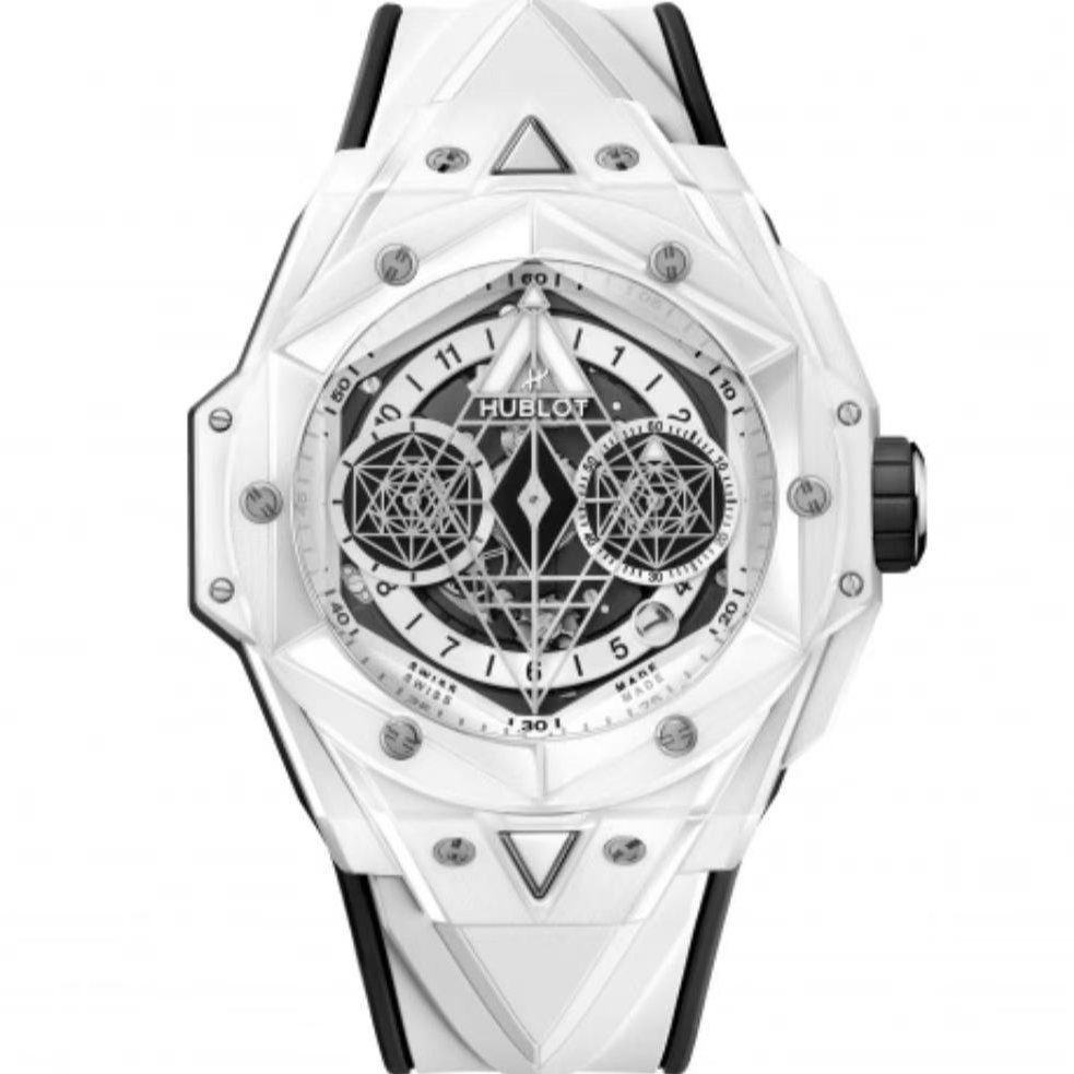 99新 Hublot/宇舶表 名表/宇舶418/刺青/45mm白陶瓷/单表