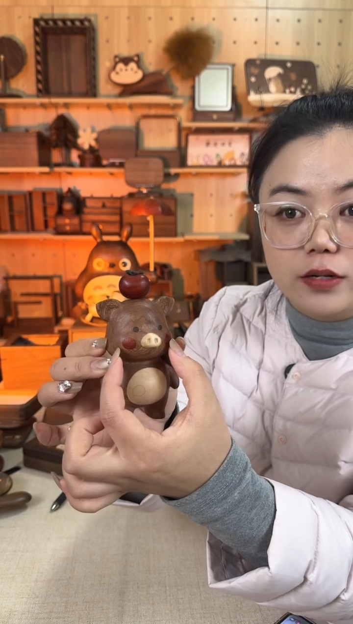 木乌檀木实木小猪摆件
