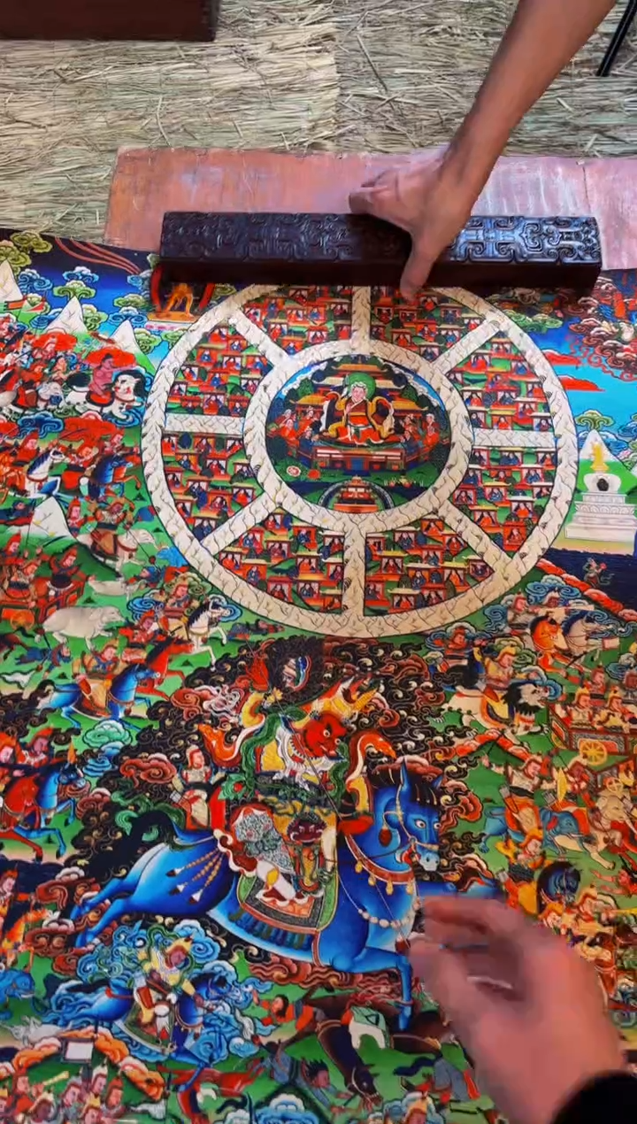 装裱画精品手绘唐卡链接--A026