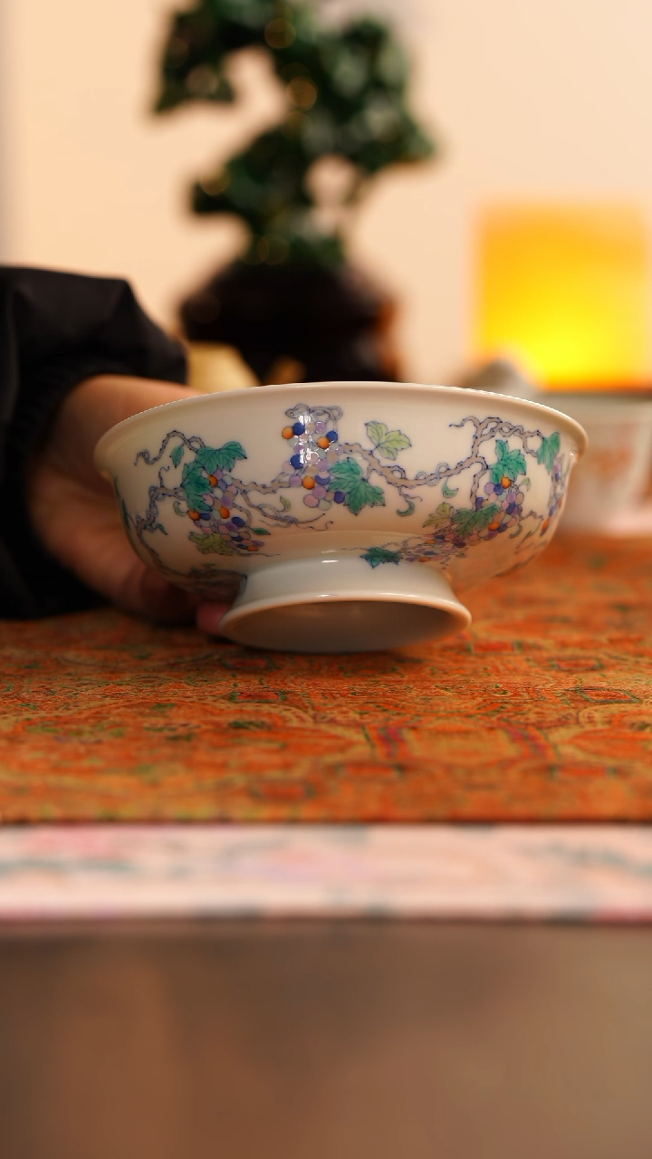 【闪购商品】蕴和堂斗彩葡萄果盘