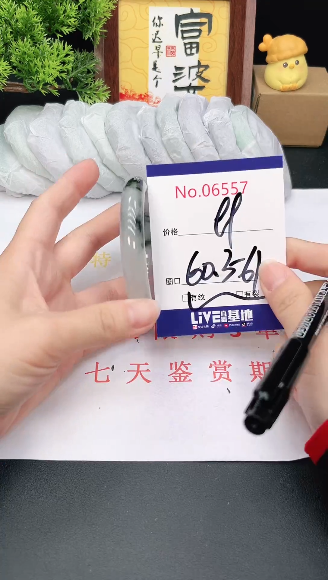 未镶嵌手镯翡翠6557