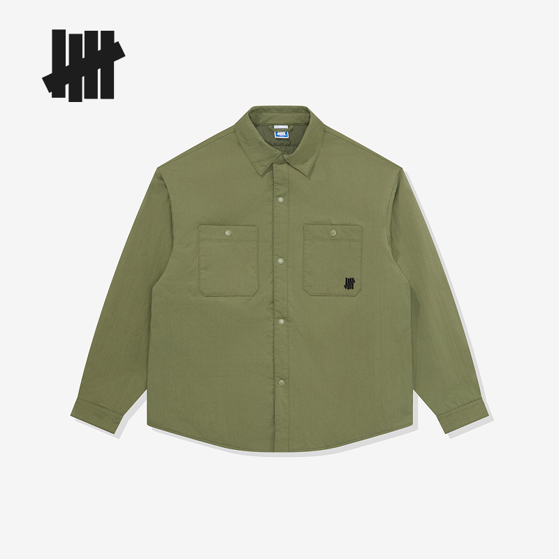 UNDEFEATED五条杠官方秋季新品衬衫式简约棉服外套UC53GPJ02M