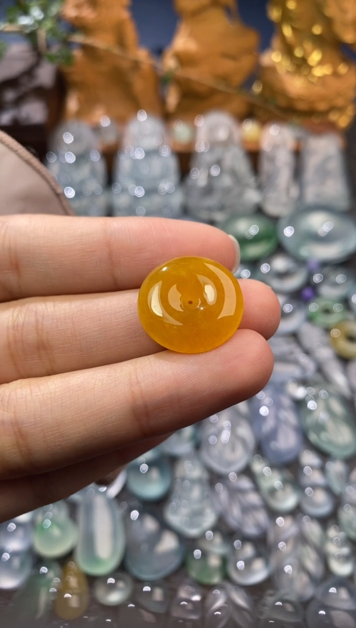 【闪购商品】定制翡翠未镶嵌平安扣18.8*4.1