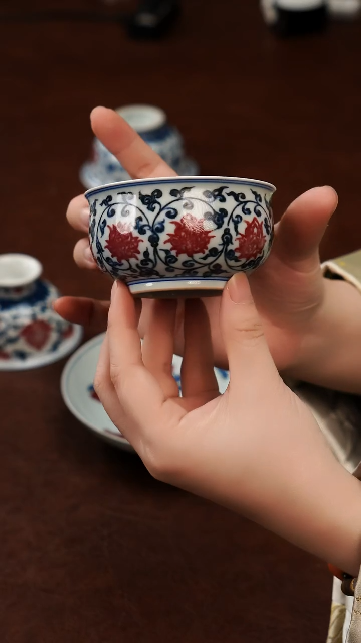 摆件陶景德镇瓷器，青花瓷手绘茶具~