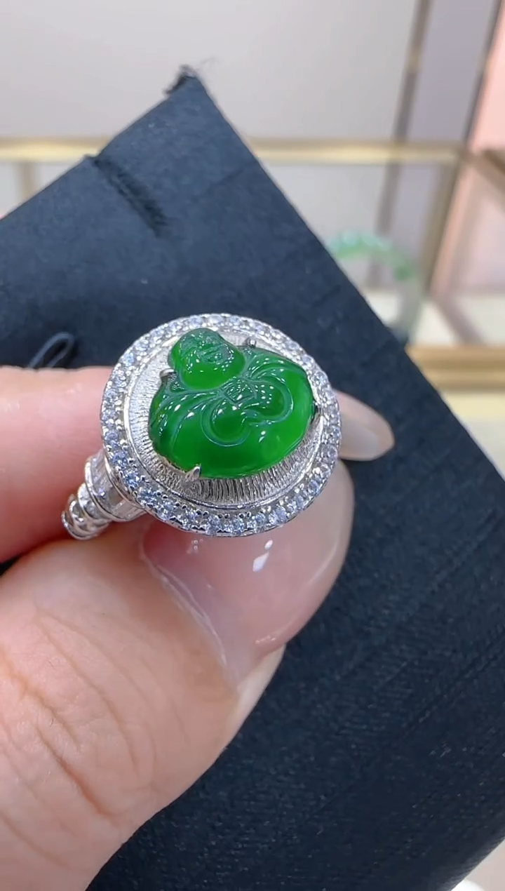 【闪购商品】翡翠戒指银S925镶嵌团购多样性发一件