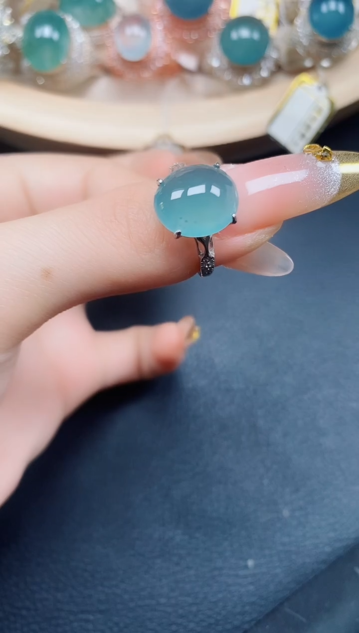 【闪购商品】翡翠戒指银S925镶嵌翡翠