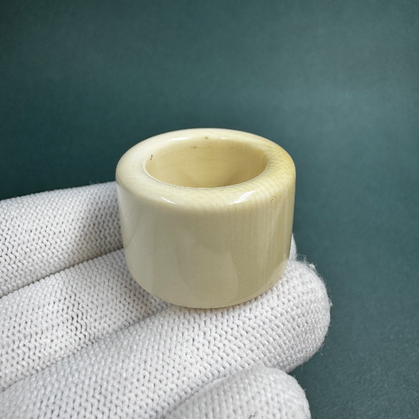 D1541天然猛犸牙素扳指 支持鉴定 假一罚四