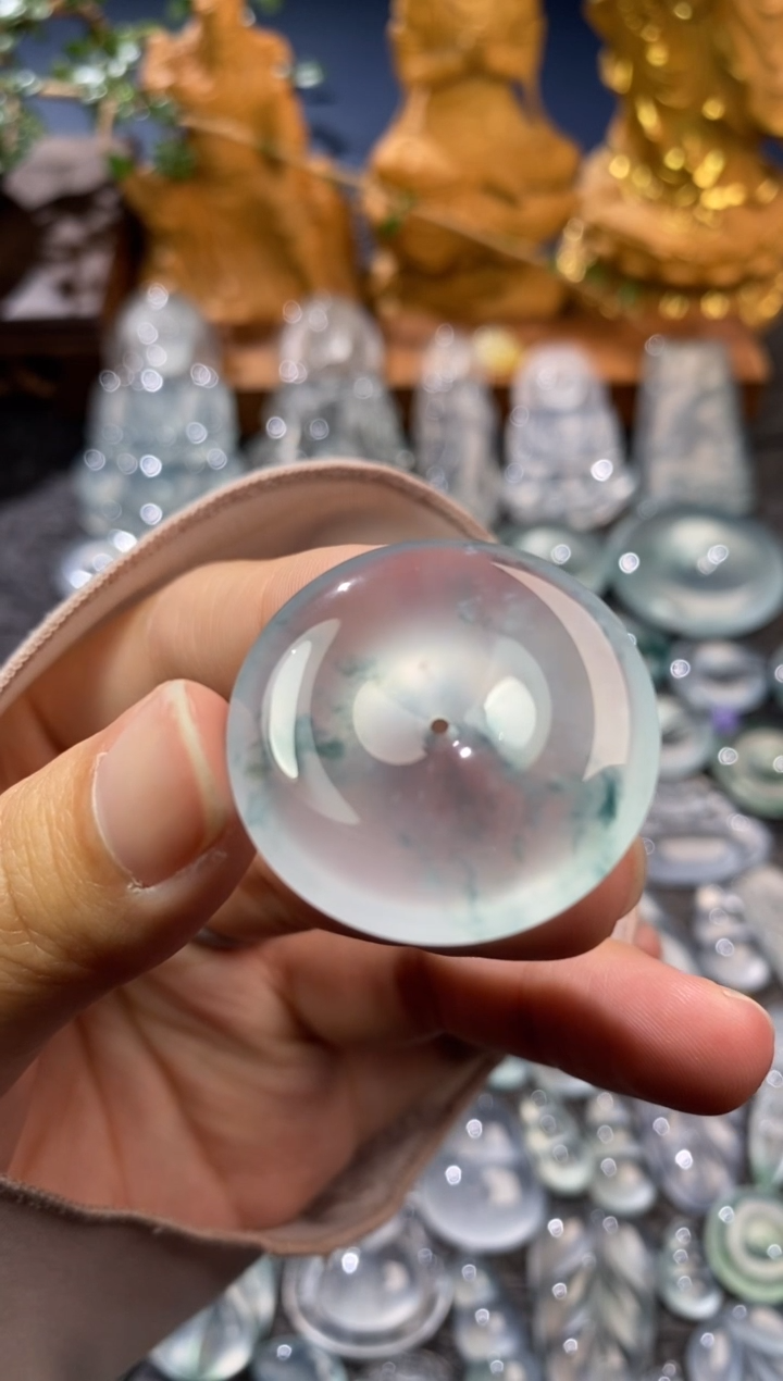 【闪购商品】定制翡翠未镶嵌平安扣30.2*6.3