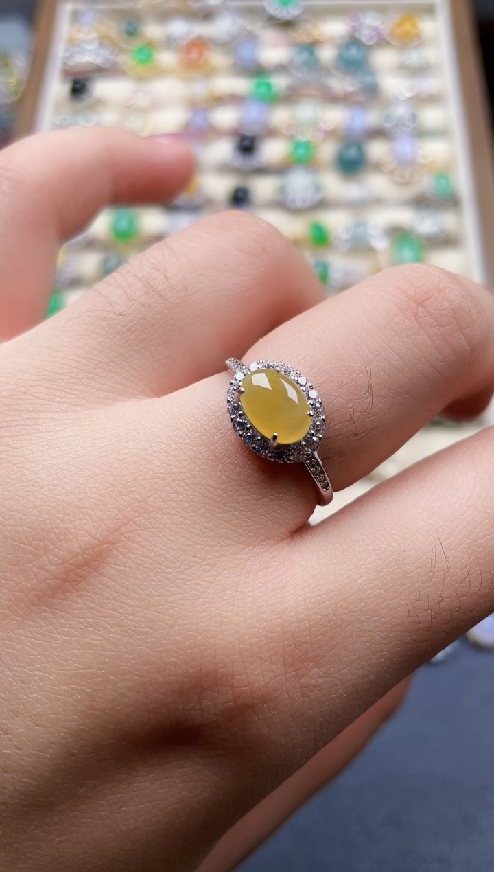 银S925镶嵌戒指翡翠30