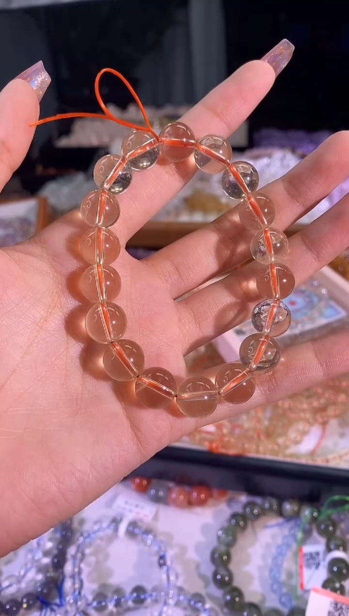 【闪购商品】水晶手链未镶嵌天然巴西黄水晶12mm+