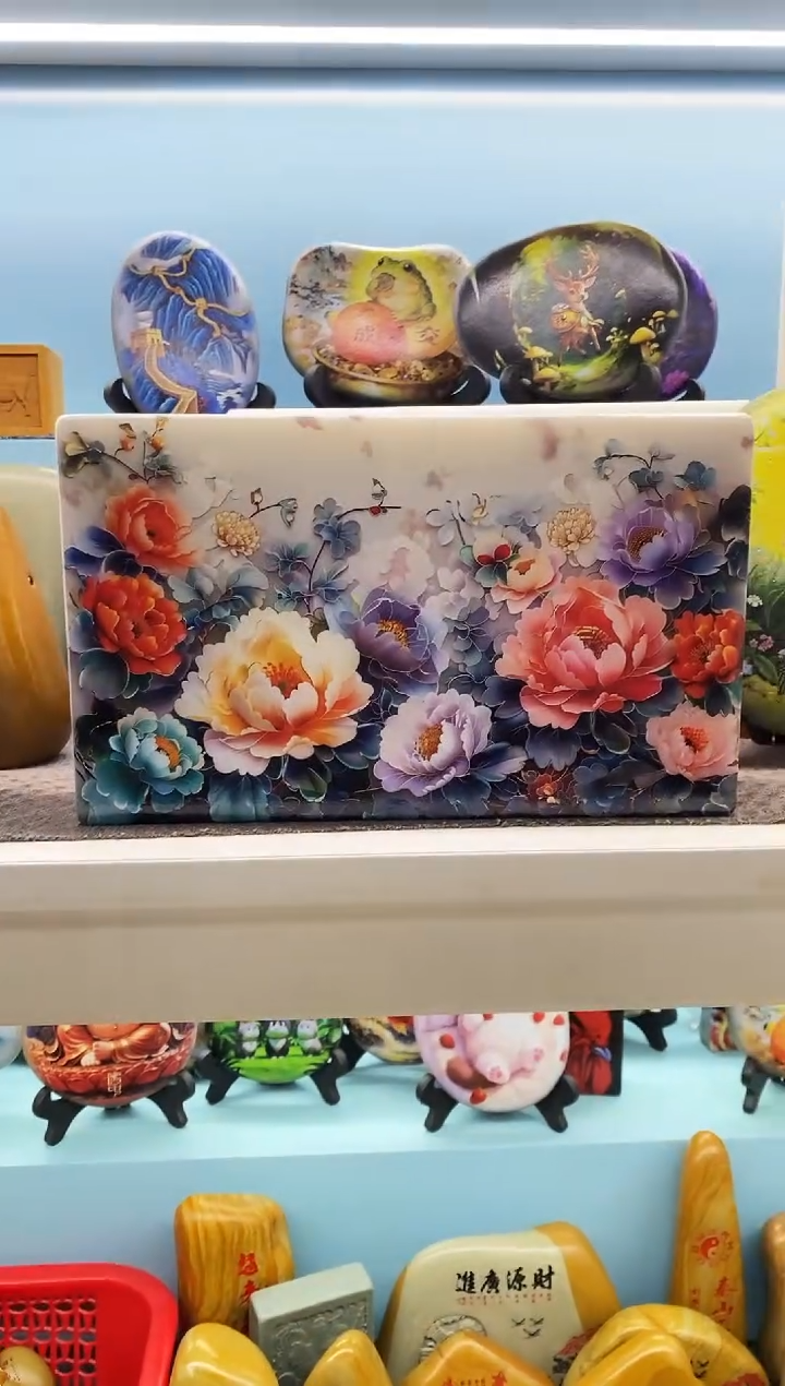 石材花开富贵摆件180