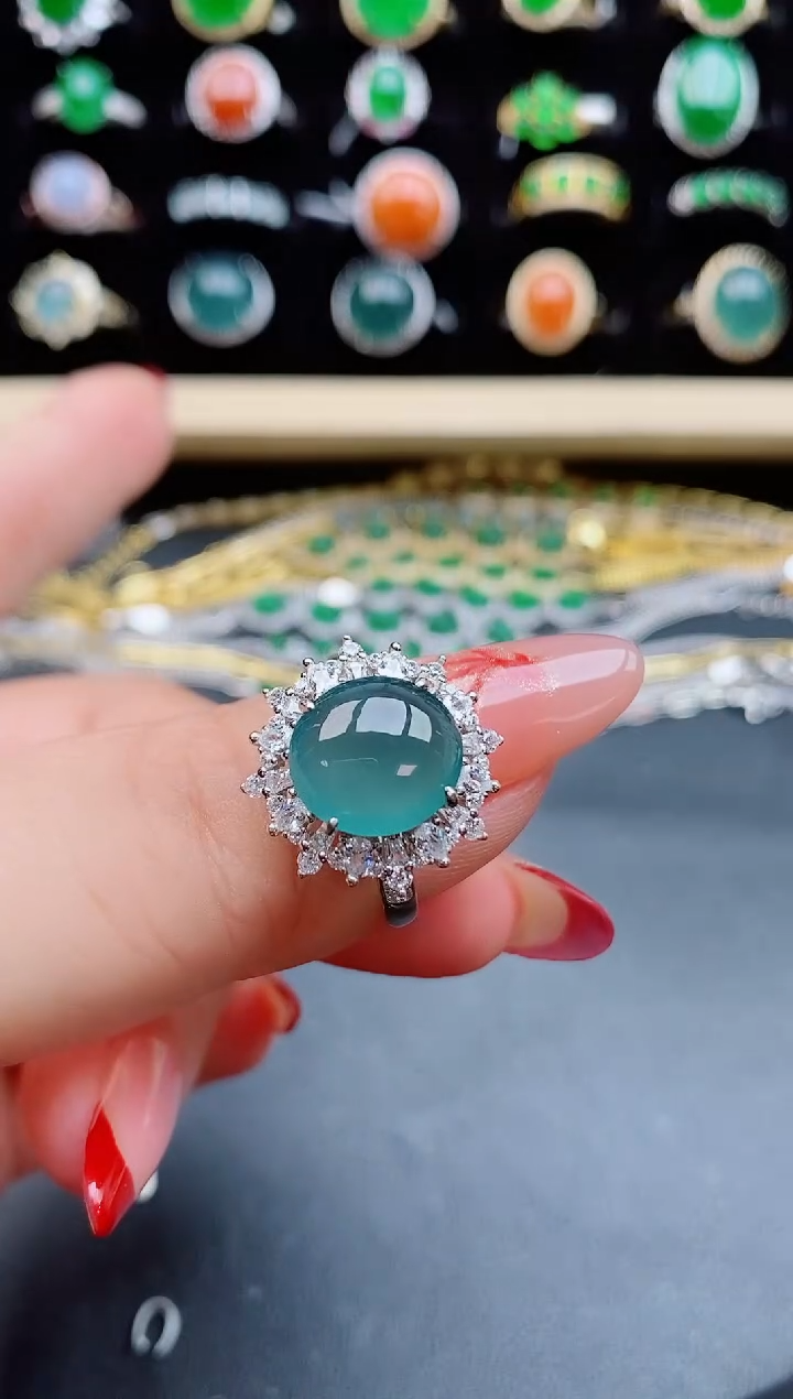 【闪购商品】翡翠戒指银S925镶嵌1321321