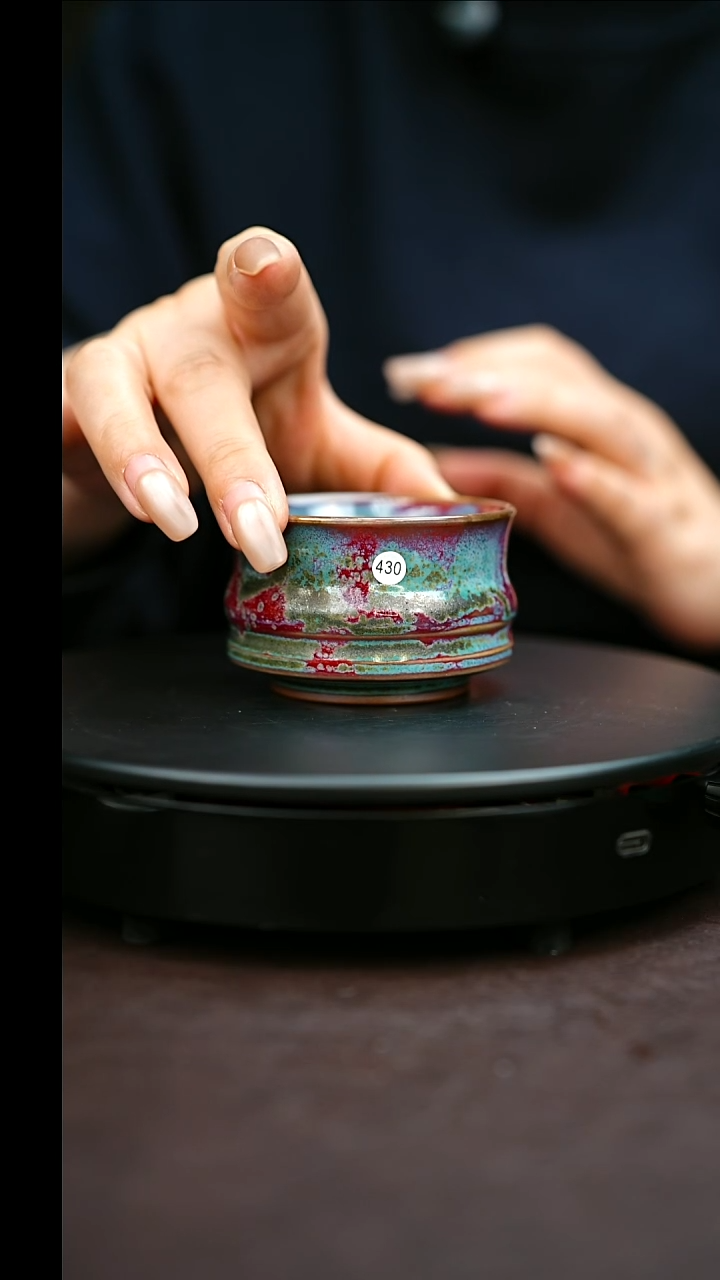 430#原矿钧瓷炉钧釉马蹄杯