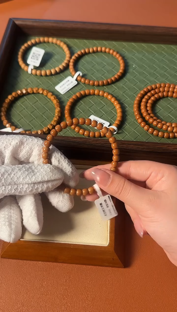 手串橄榄核【168】6.4mm老挝核尖老型单圈、正三花