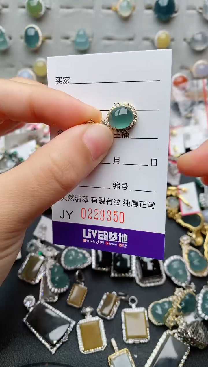 翡翠银S925镶嵌颈饰.