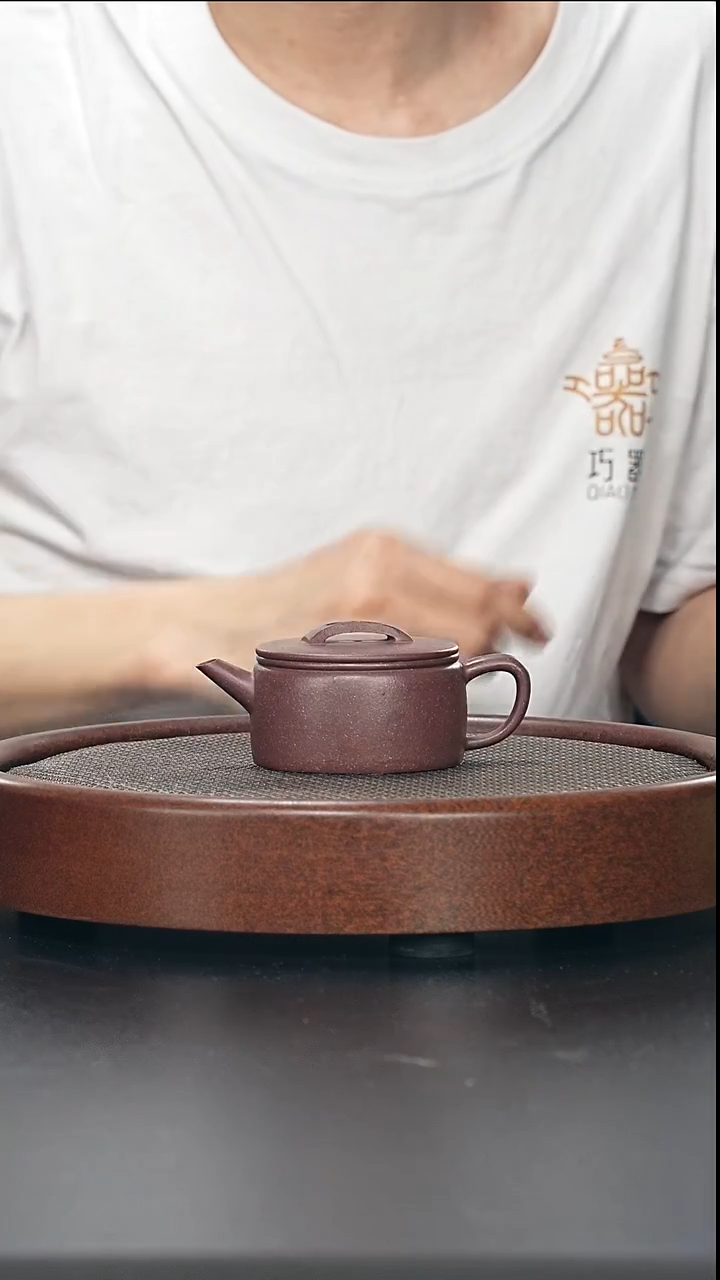 茶壶紫砂汉瓦-千禧紫泥-全手工无添加-150cc