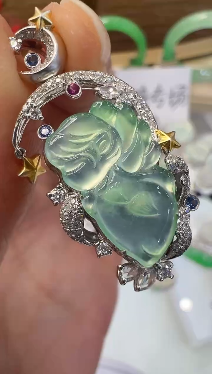 【闪购商品】翡翠吊坠(不含链)18K金镶嵌多样性团购发一件