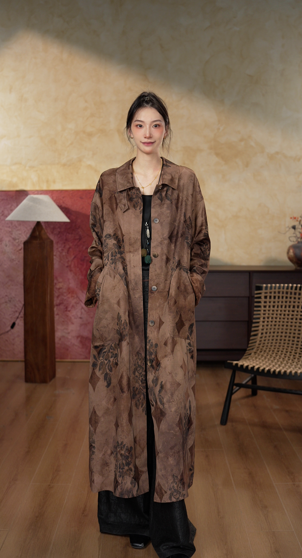 【静若繁华】桑蚕丝香云纱秋款百搭时尚设计师连衣裙20656111