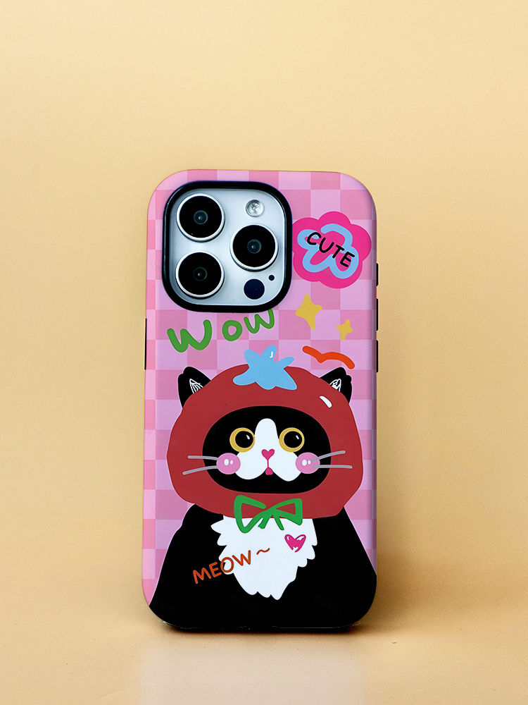 可爱猫咪菲林二合一适用iphone15promax苹果16pro华为vivo小米