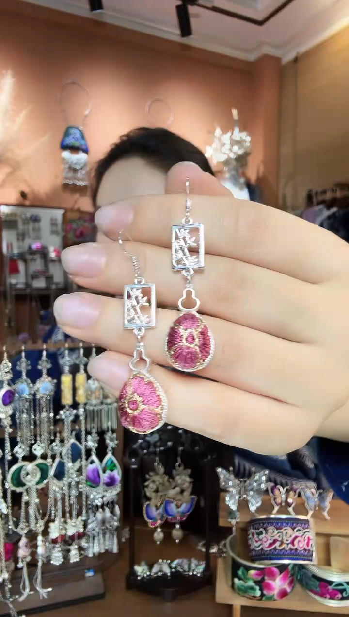 刺绣纯手工民族风耳环