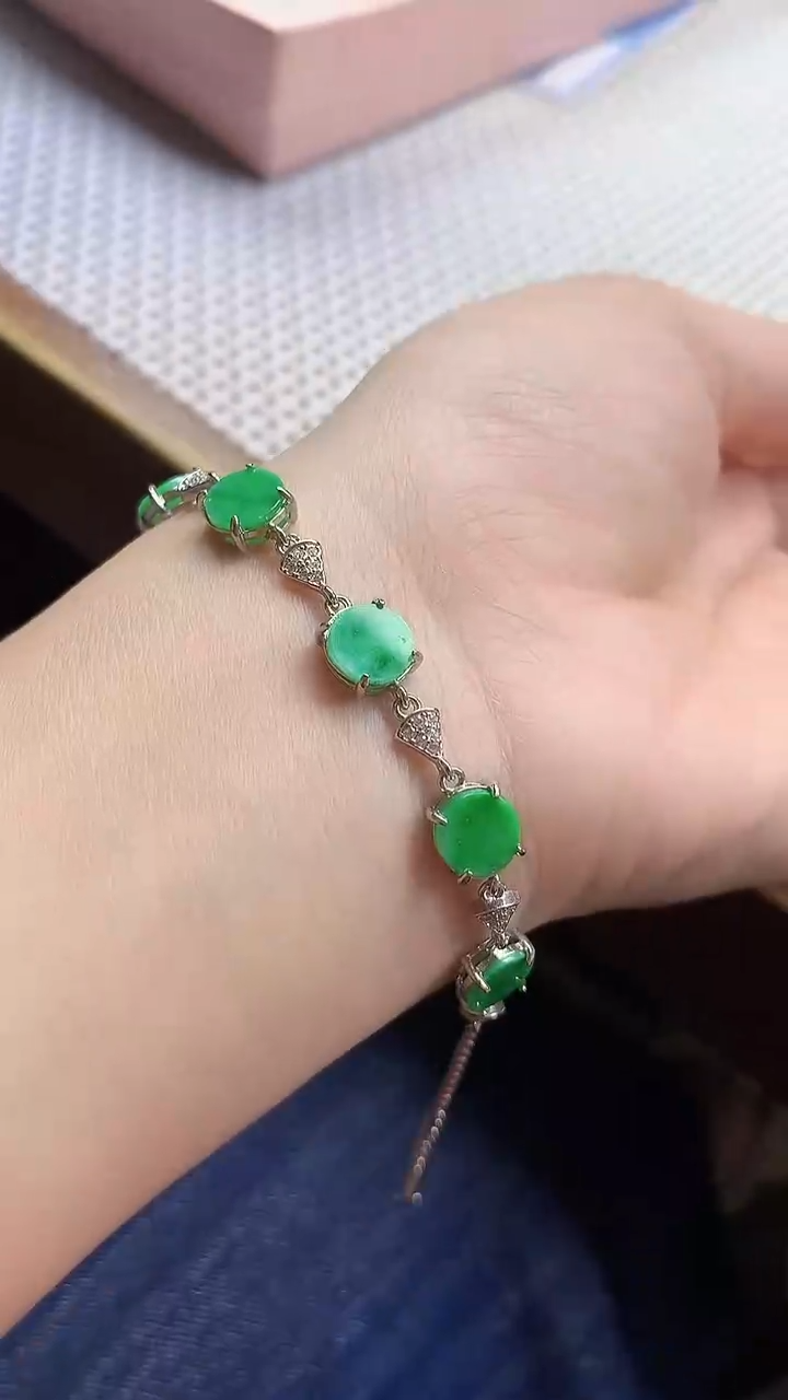 【闪购商品】翡翠手链银S925镶嵌手链