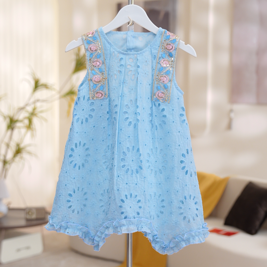 【黎】碎花夏女宝公主风半身裙森系薄款民族风休闲女童裙子SA30392