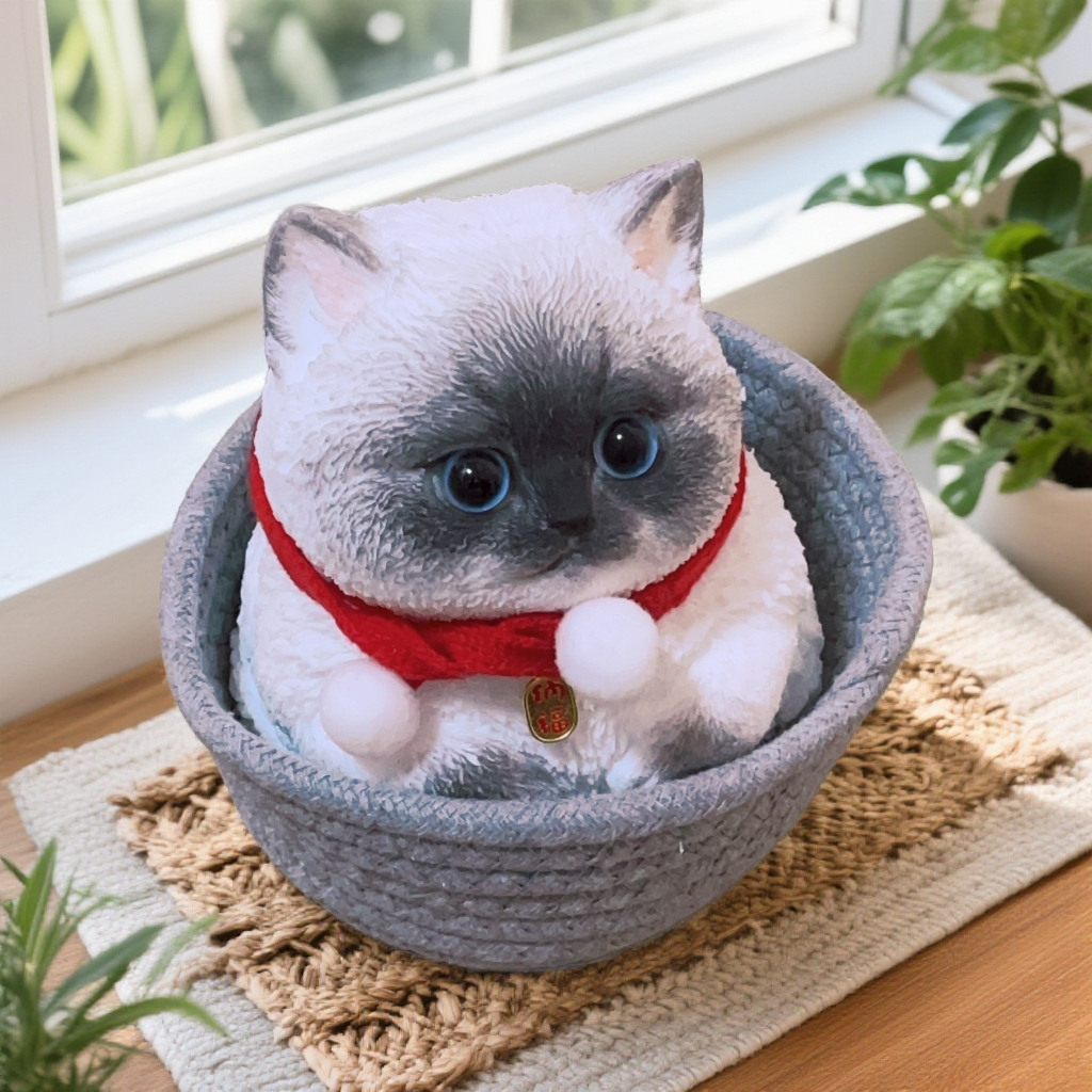 【暹罗猫】纯手工可爱猫咪硅胶捏捏乐生日设计感家居送礼玩具摆件