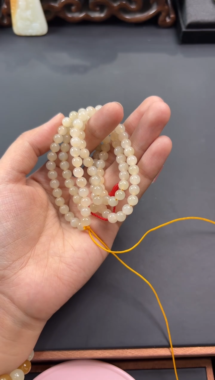 【闪购商品】和田玉项链未镶嵌且末微色差卡6长串