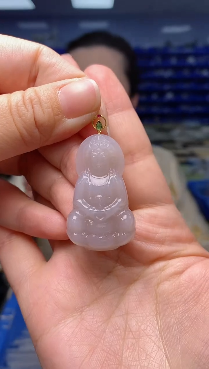 【闪购商品】和田玉吊坠(不含链)18K金镶嵌G08230