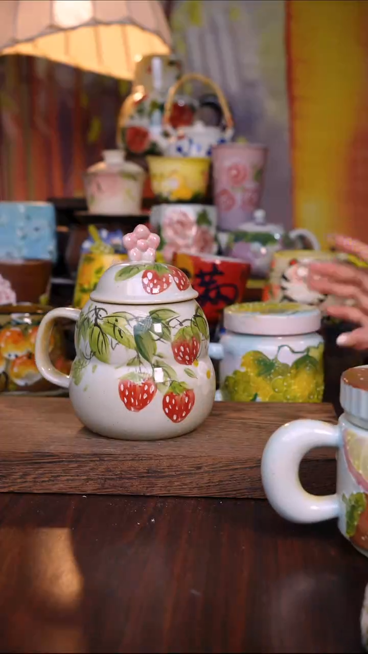 杯子陶泥垚手作 景德镇手工手绘陶瓷器物  微瑕