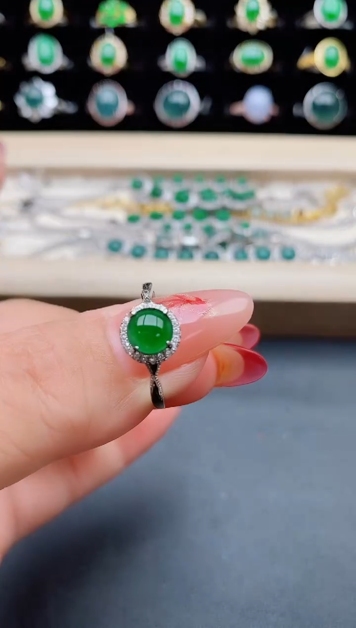 【闪购商品】翡翠戒指银S925镶嵌5085850