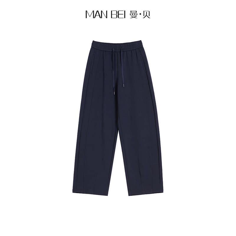 MAN BEI/曼·贝25年新款半松紧女士休闲裤宽松显瘦百搭8573194双色