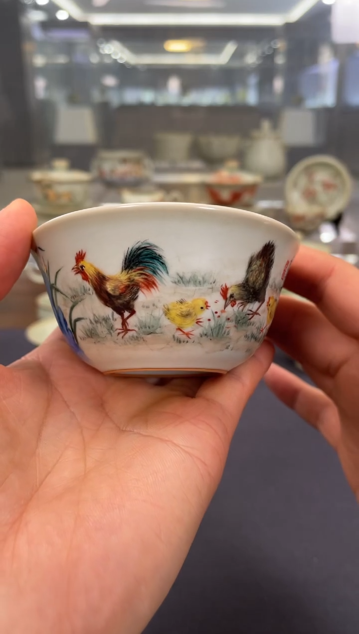 【闪购商品】周泽堂余秀华彩绘鸡缸杯（子母鸡图）